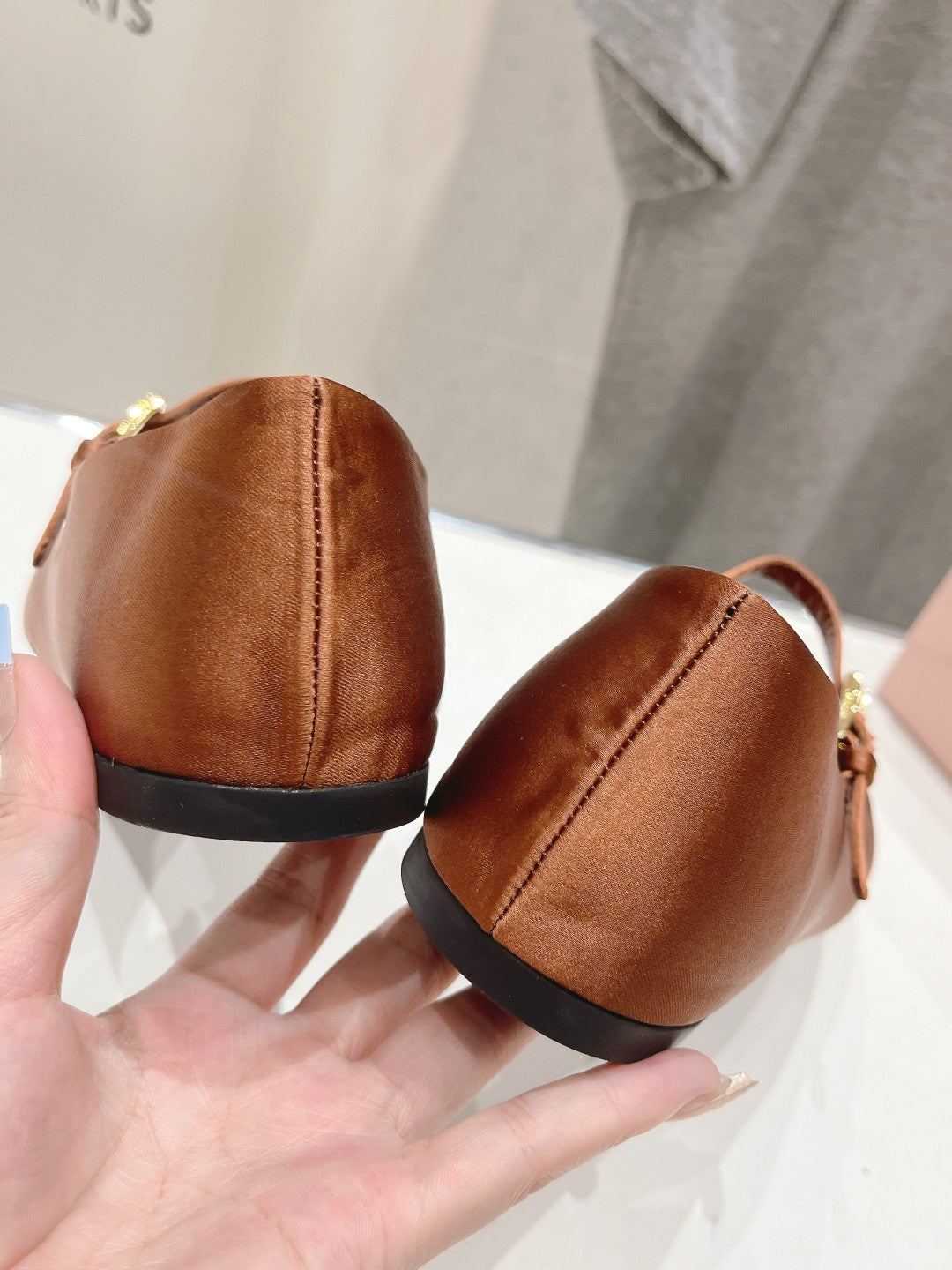 PRA SATIN BALLERINAS BROWN