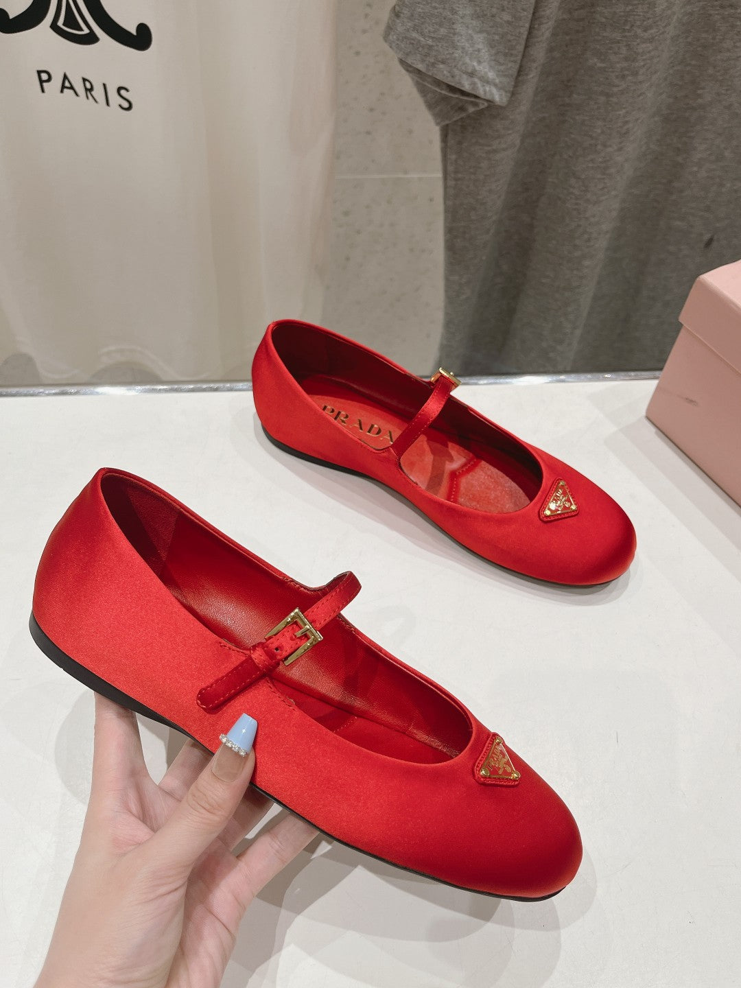 PRA SATIN BALLERINAS CRIMSON