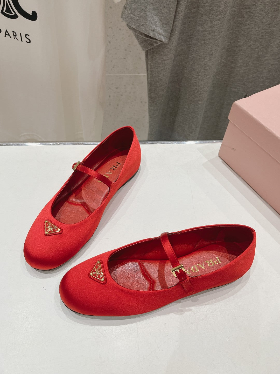 PRA SATIN BALLERINAS CRIMSON