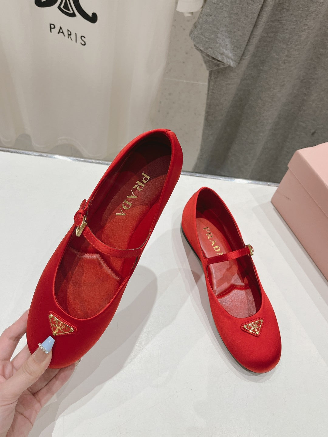 PRA SATIN BALLERINAS CRIMSON