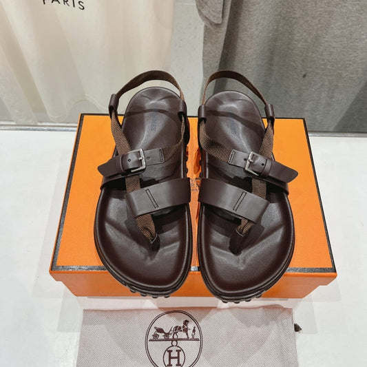 SANDAL BRAIDED 30 CHOCOLATE CALFSKIN