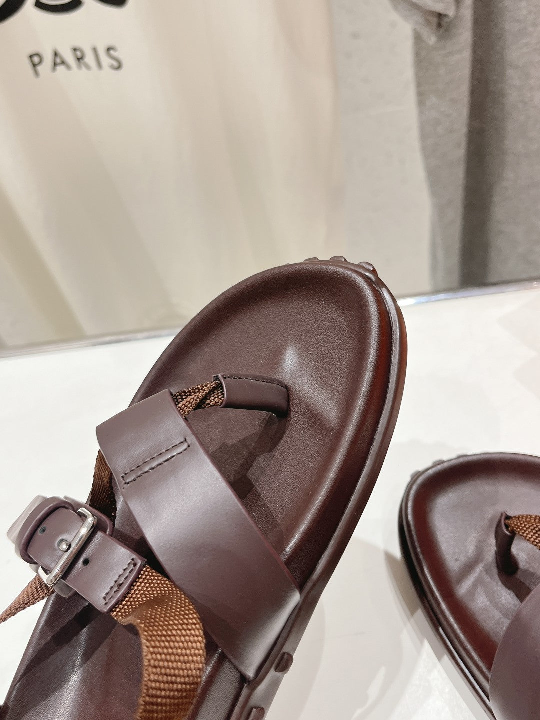 SANDAL BRAIDED 30 CHOCOLATE CALFSKIN