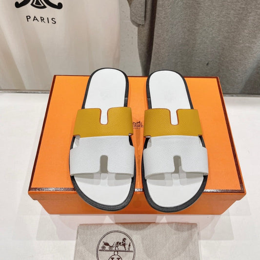 IZMIR SANDAL WHITE MIX YELLOW LAMBSKIN