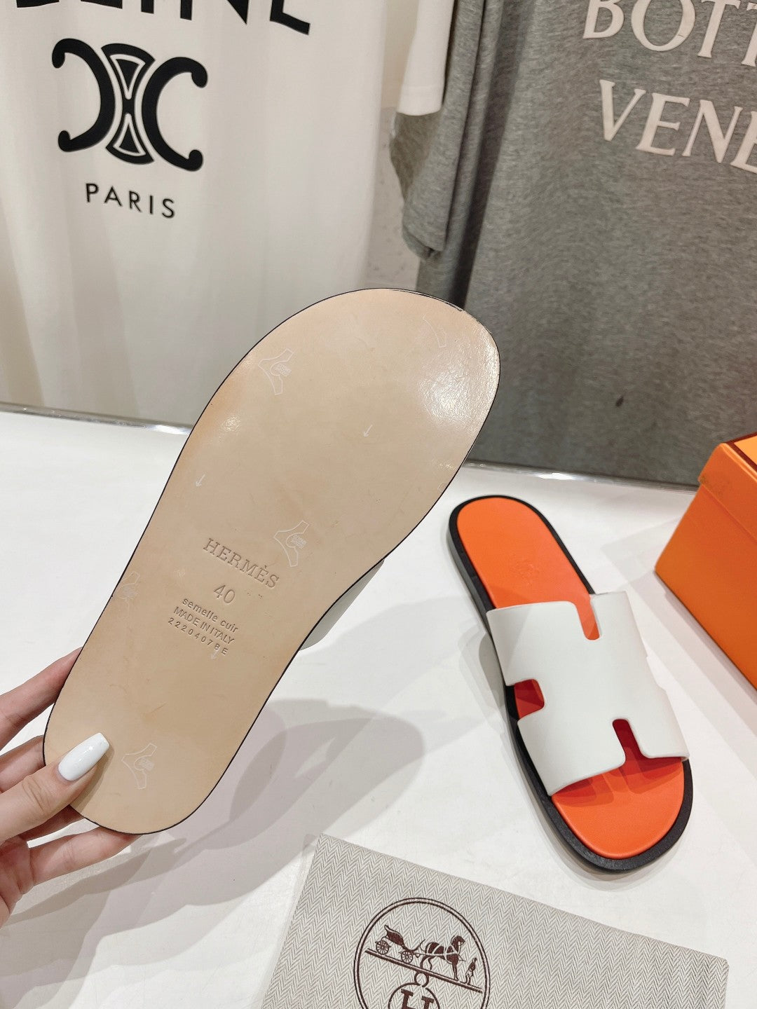 IZMIR SANDAL LIGHT ORANGE MIX WHITE LAMBSKIN