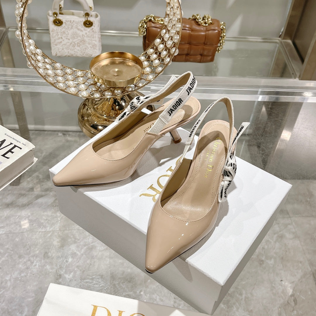 JAdior Slingback 55 Beige Patent Calfskin