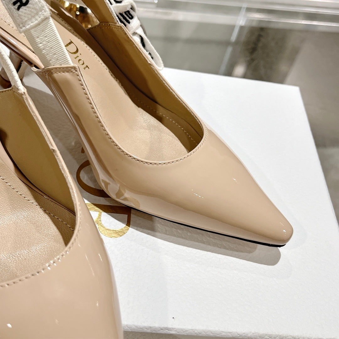 JAdior Slingback 55 Beige Patent Calfskin