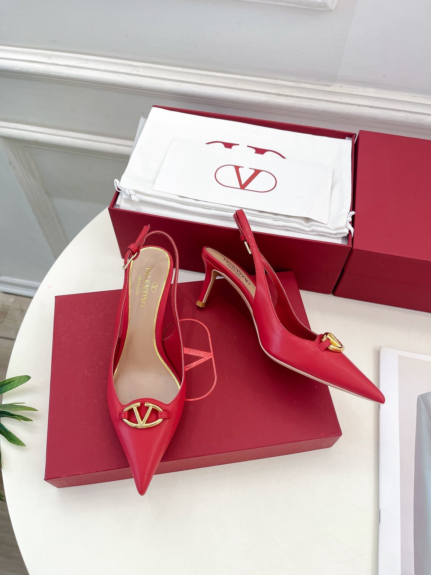 The Bold Edition Vlogo Slingback 60 Red Calfskin