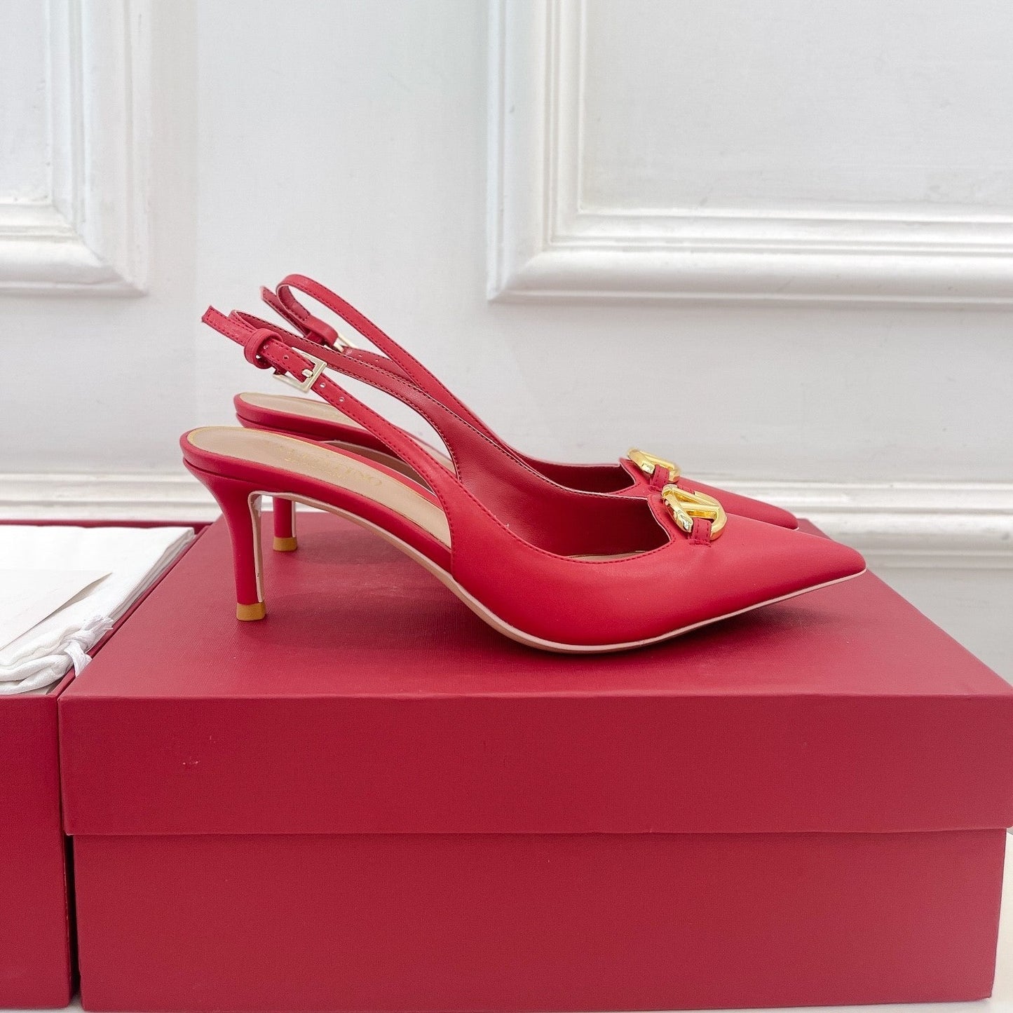 The Bold Edition Vlogo Slingback 60 Red Calfskin