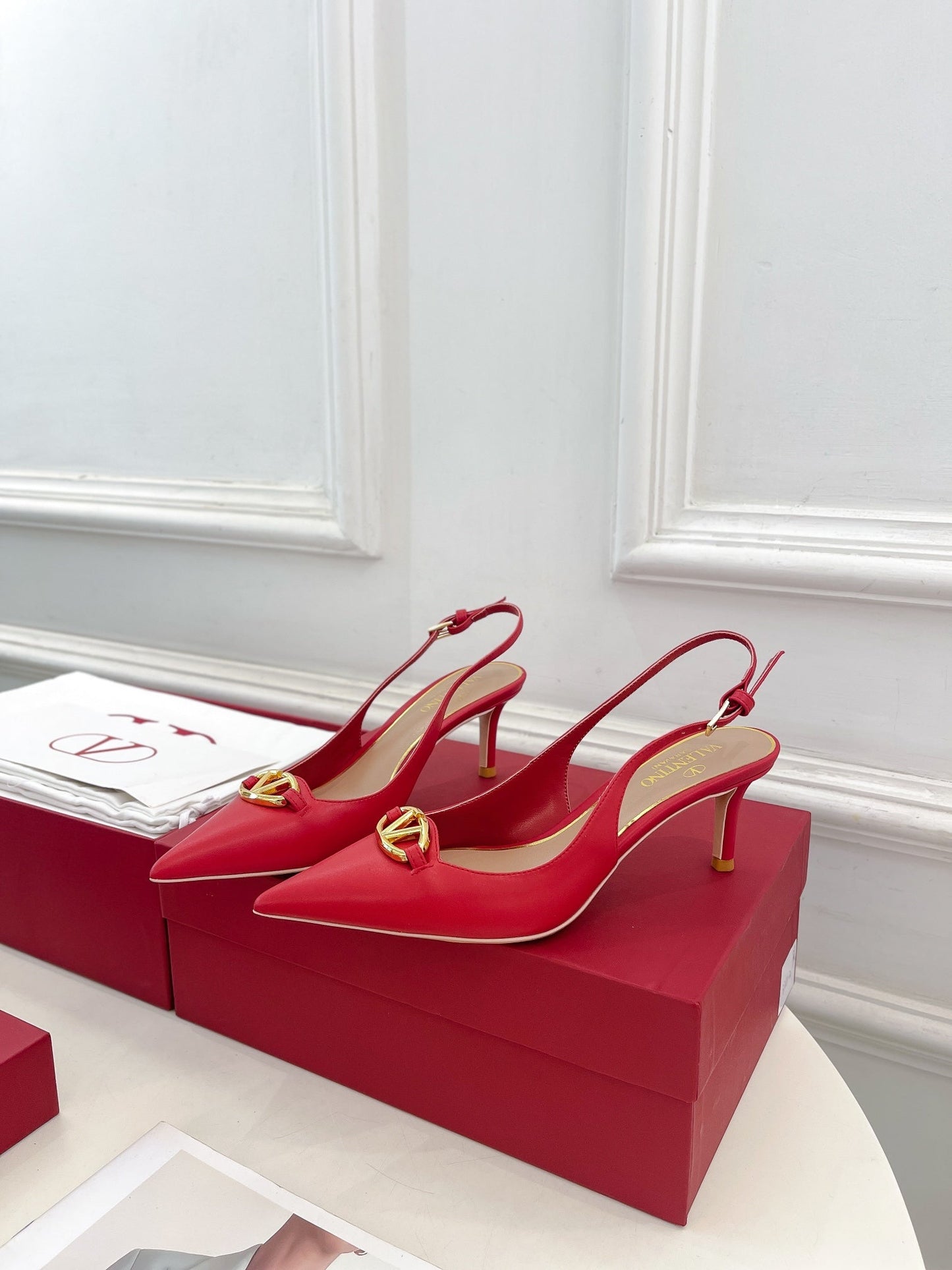 The Bold Edition Vlogo Slingback 60 Red Calfskin