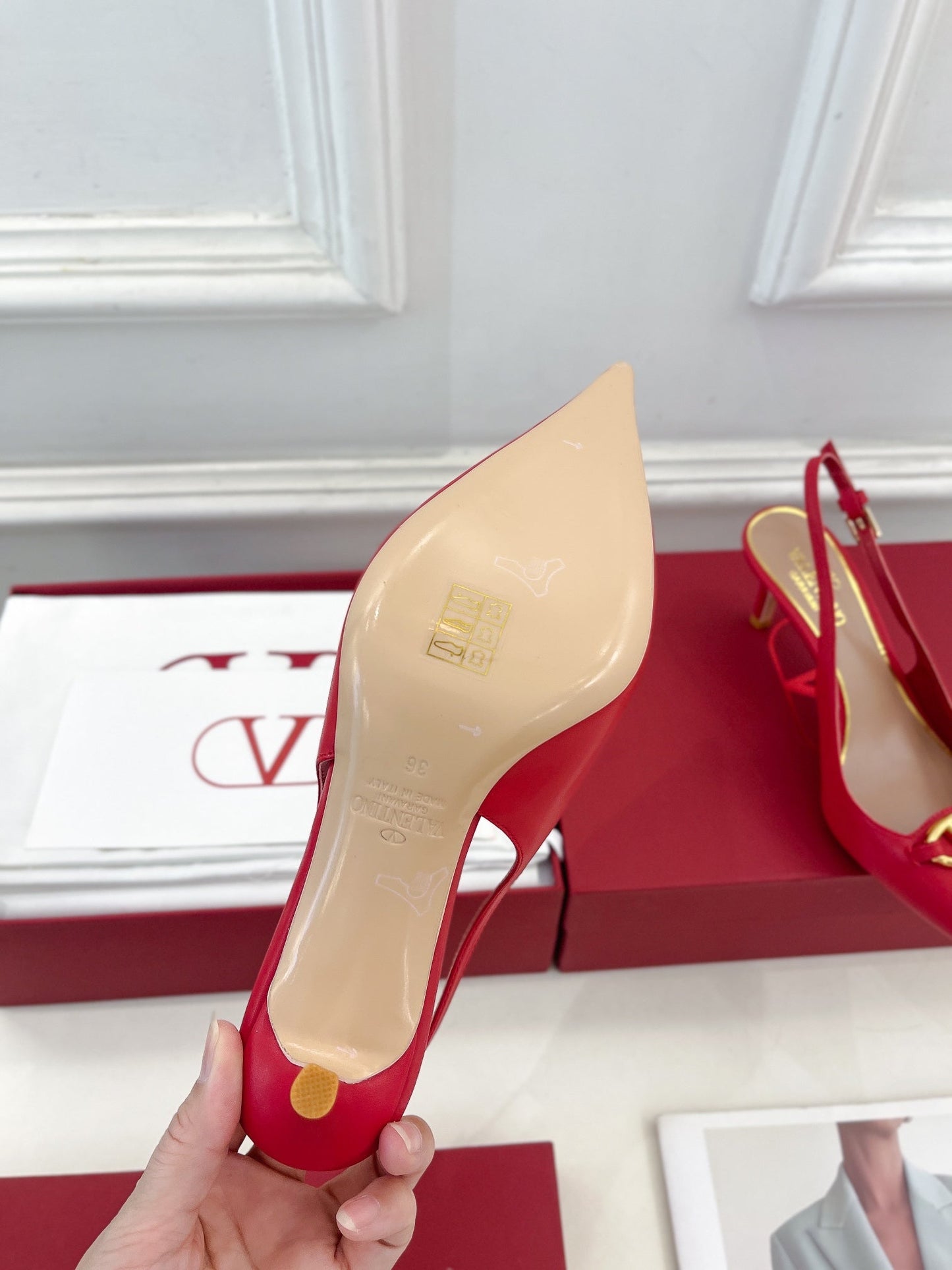 The Bold Edition Vlogo Slingback 60 Red Calfskin