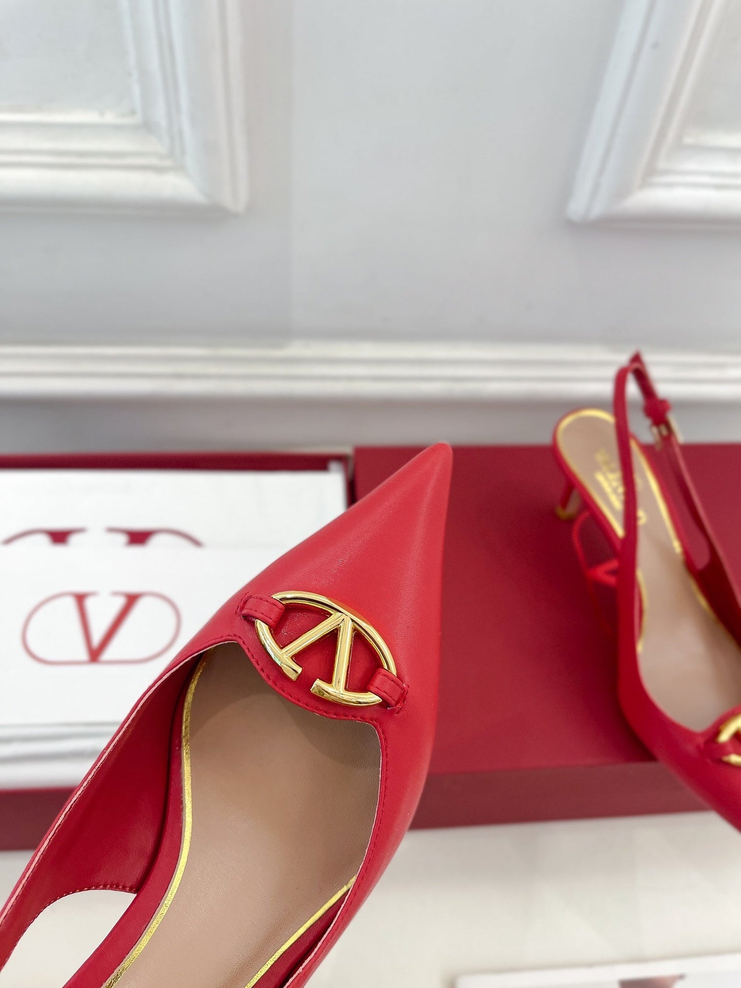 The Bold Edition Vlogo Slingback 60 Red Calfskin