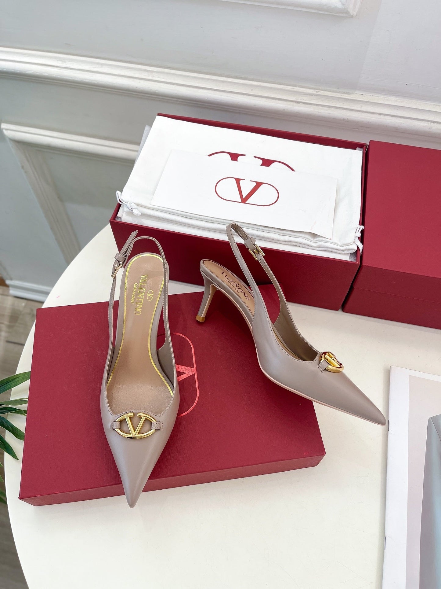 The Bold Edition Vlogo Slingback 60 Rose Cannelle Calfskin