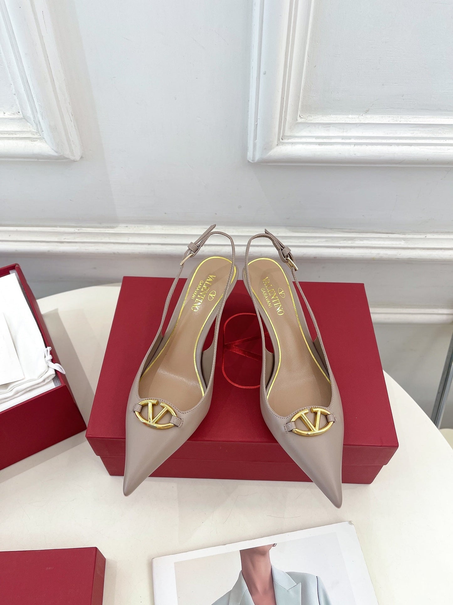 The Bold Edition Vlogo Slingback 60 Rose Cannelle Calfskin