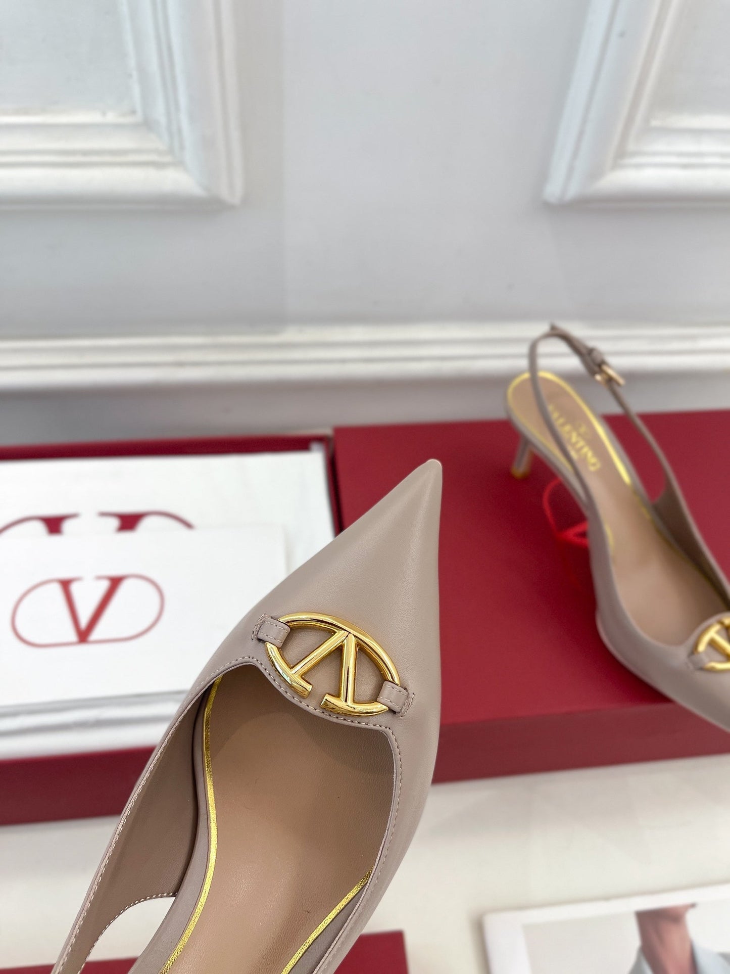 The Bold Edition Vlogo Slingback 60 Rose Cannelle Calfskin