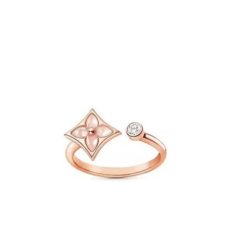 STAR 1 DIAMOND PINK MOP PINK GOLD RING