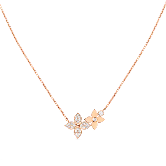 STAR BLOSSOM NECKLACE PINK GOLD DIAMONDS