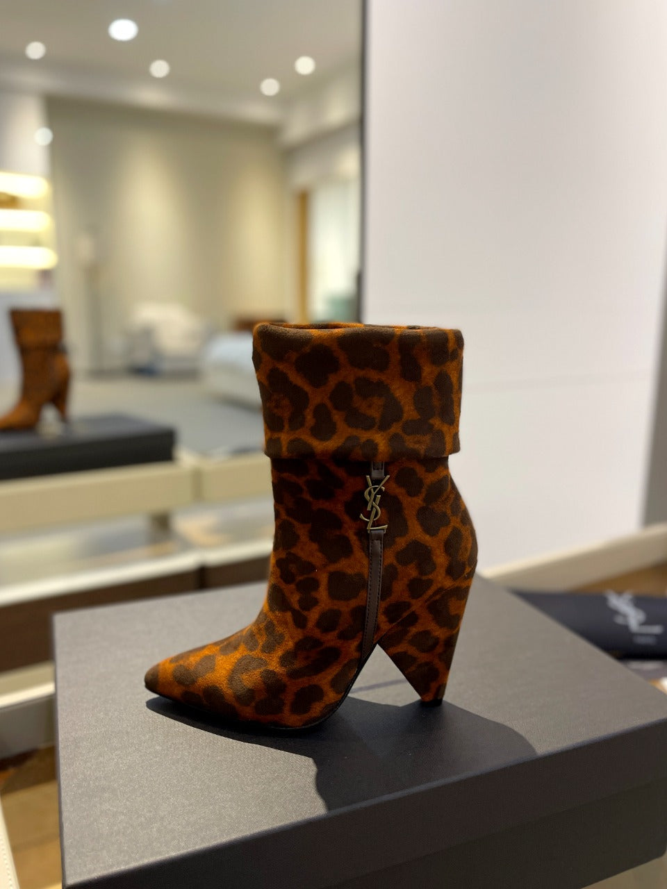 SL NIKI BOOTIES LEOPARD BRICK SUEDE