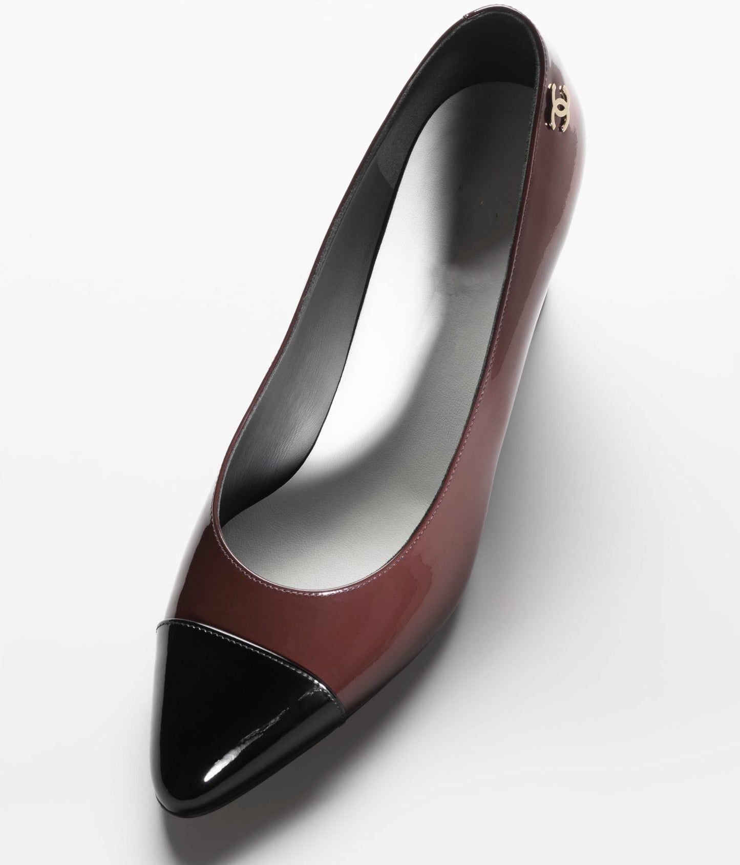 pumps dark brown black patent calfskin