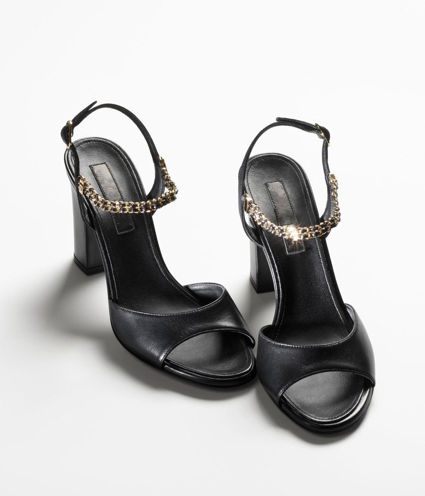 sandals black lambskin grosgrain