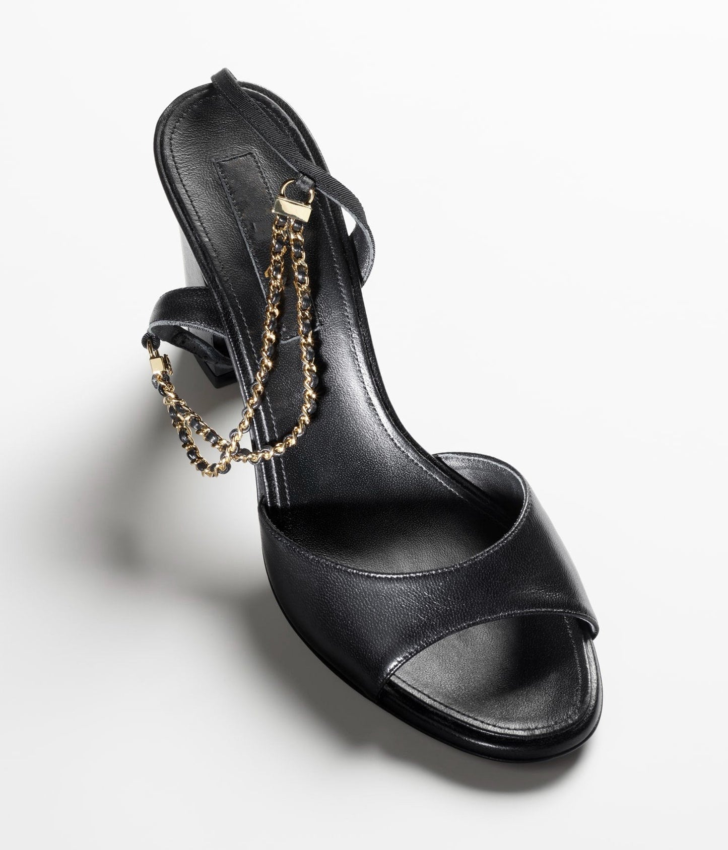 sandals black lambskin grosgrain