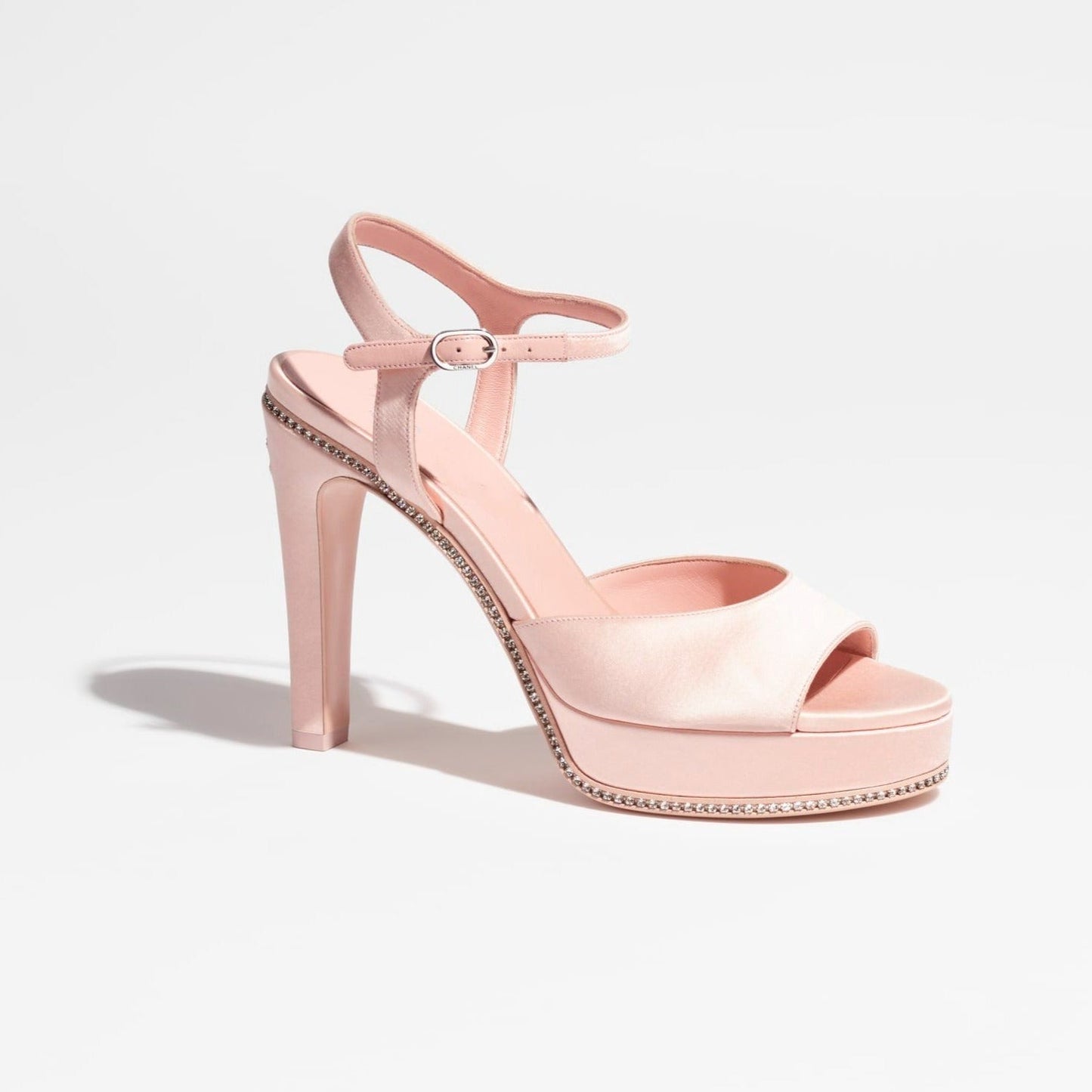 sandals light pink satin strass