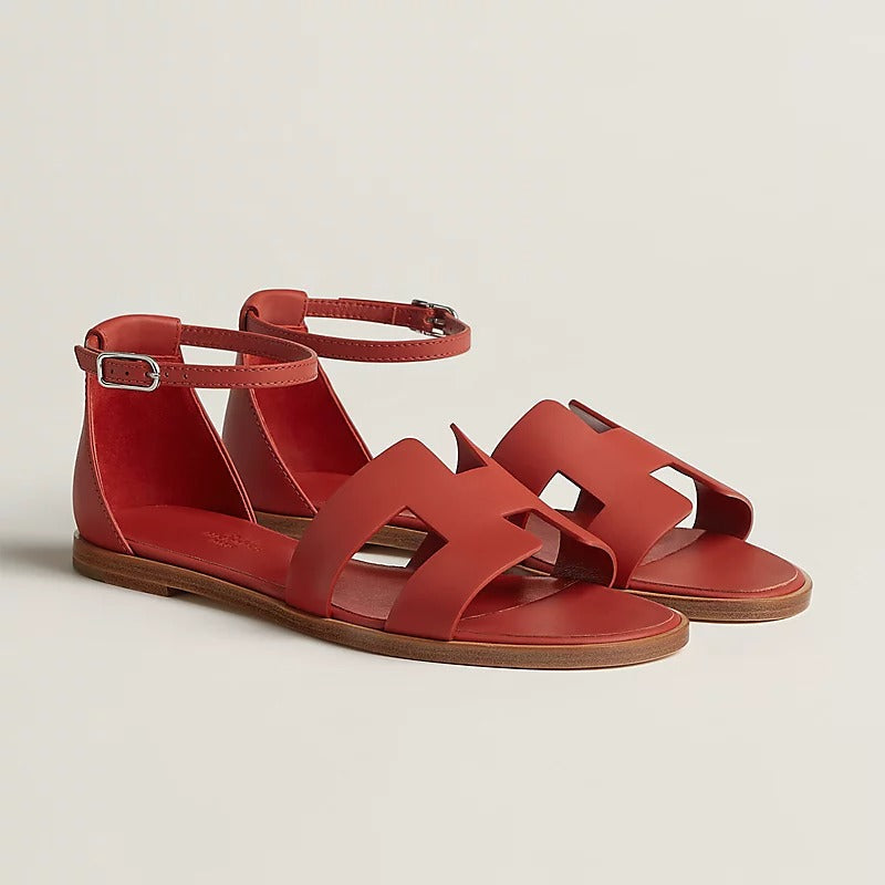 SANTORINI SANDAL SCARLET CALFSKIN