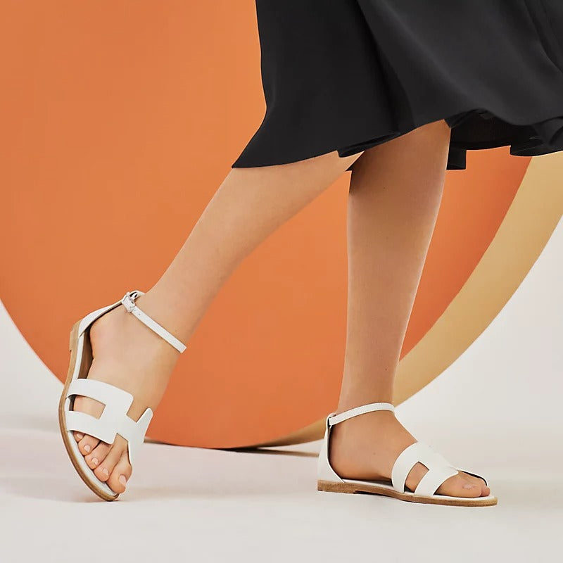 SANTORINI SANDAL WHITE CALFSKIN