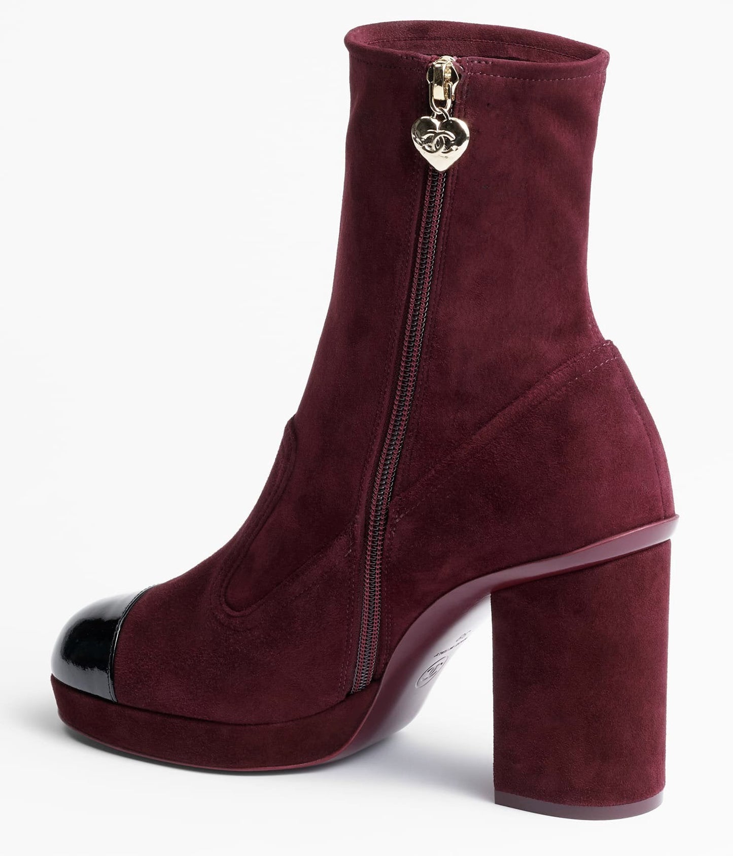 short boots burgundy black suede kidskin