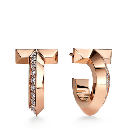 T1 HOOP DIAMOND EARRINGS