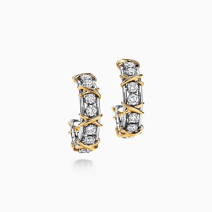 SCHLUMBERGER GOLD DIAMOND EARRINGS