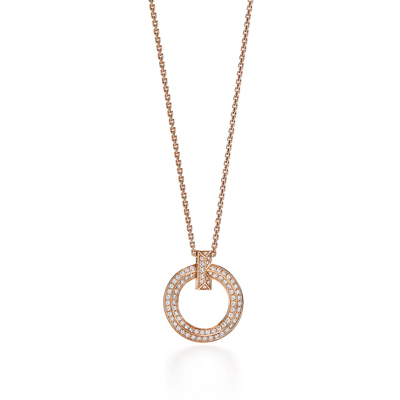 T1 CIRCLE DIAMOND PAVED MEDIUM NECKLACE