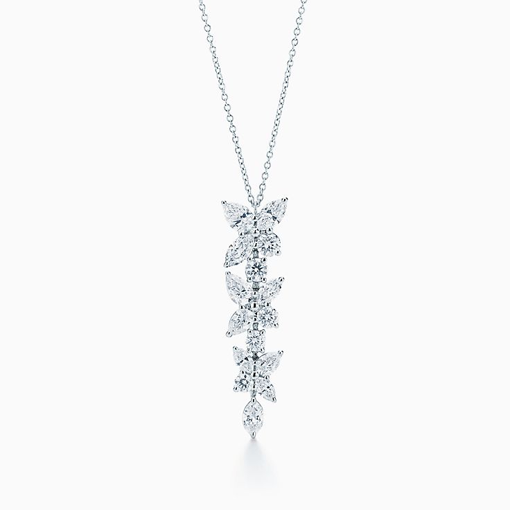 MIXED CLUSTER DIAMOND DROP PENDANT