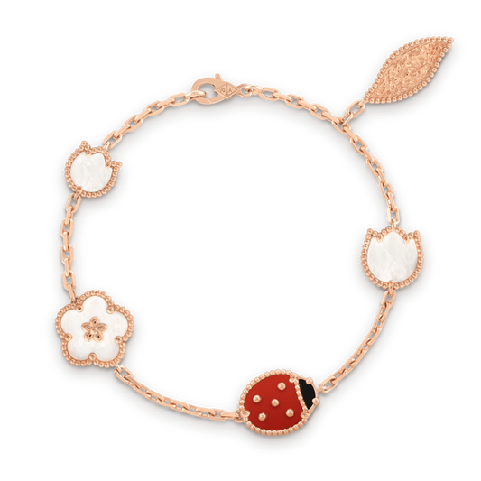 LUCKY SPRING PINK GOLD BRACELET 5 MOTIF