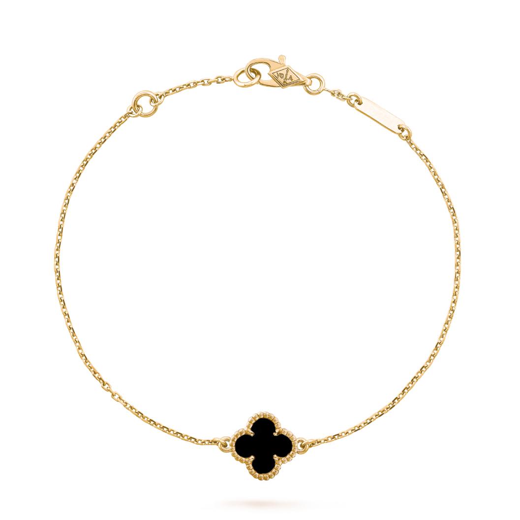 CLOVER GOLD ONYX BRACELET