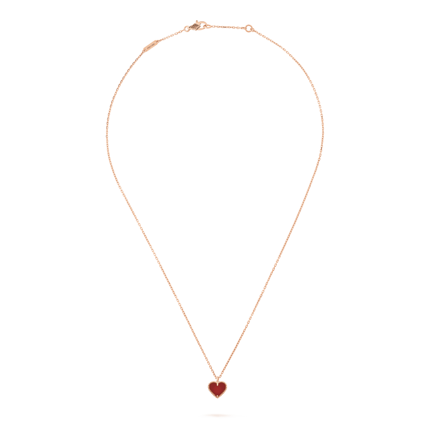 SWEET CLOVER CARNELIAN HEART NECKLACE