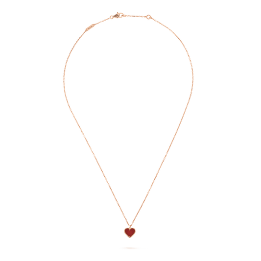 SWEET CLOVER CARNELIAN HEART NECKLACE