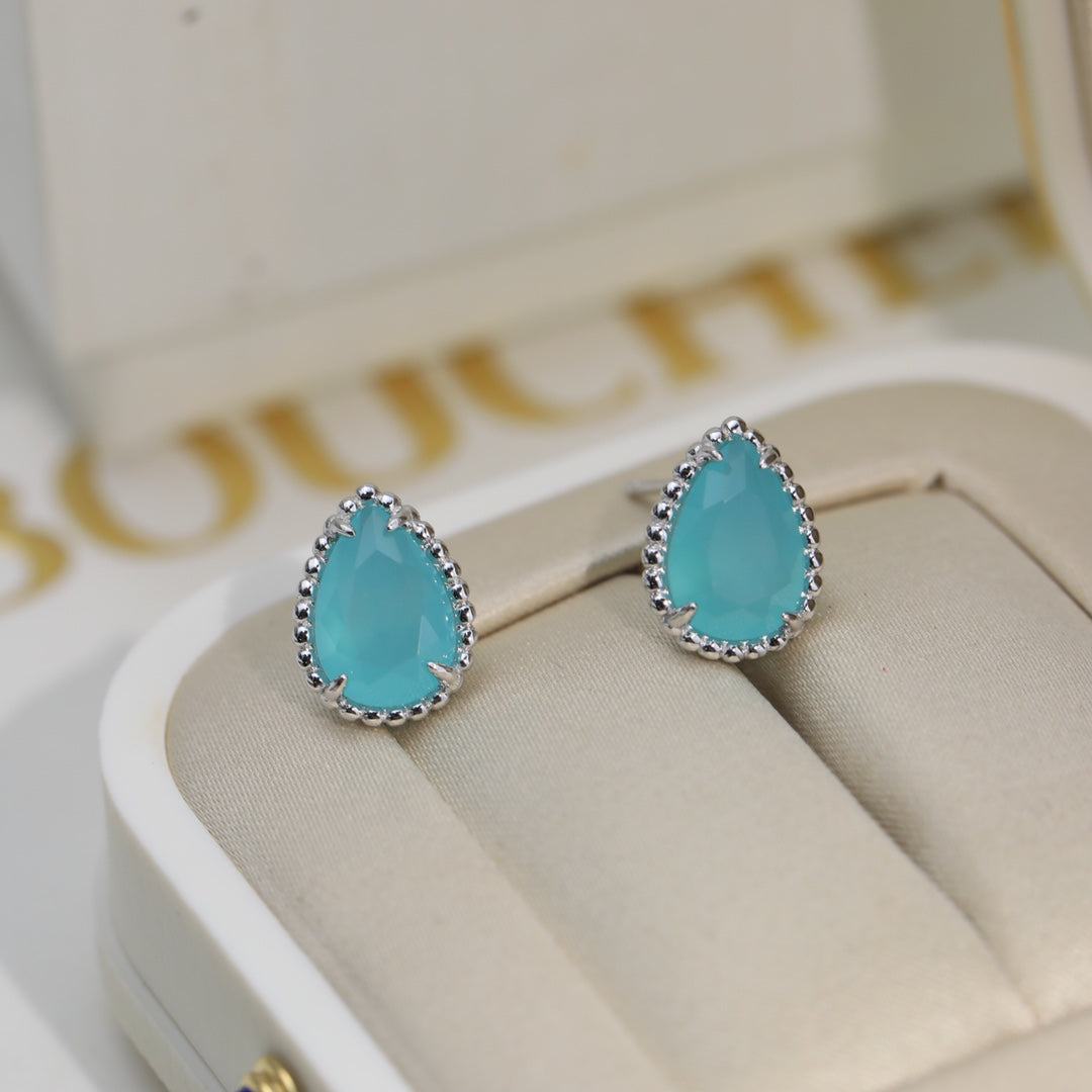 BOHEME TURQUOISE SILVER STUD EARRINGS