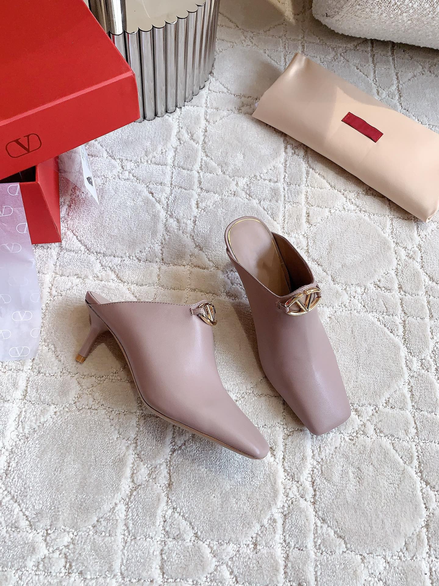 Vlogo Spool Square Toe Rose Cannelle