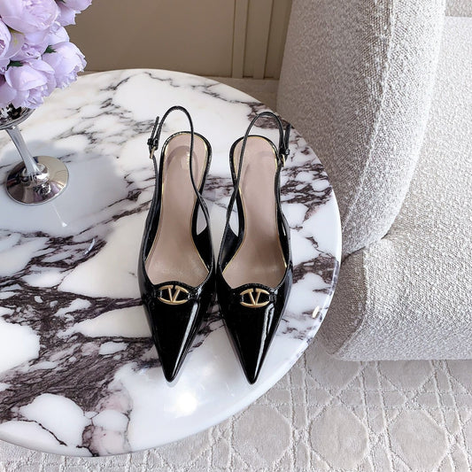 Vlogo Slingback Pump 65MM Shiny Black