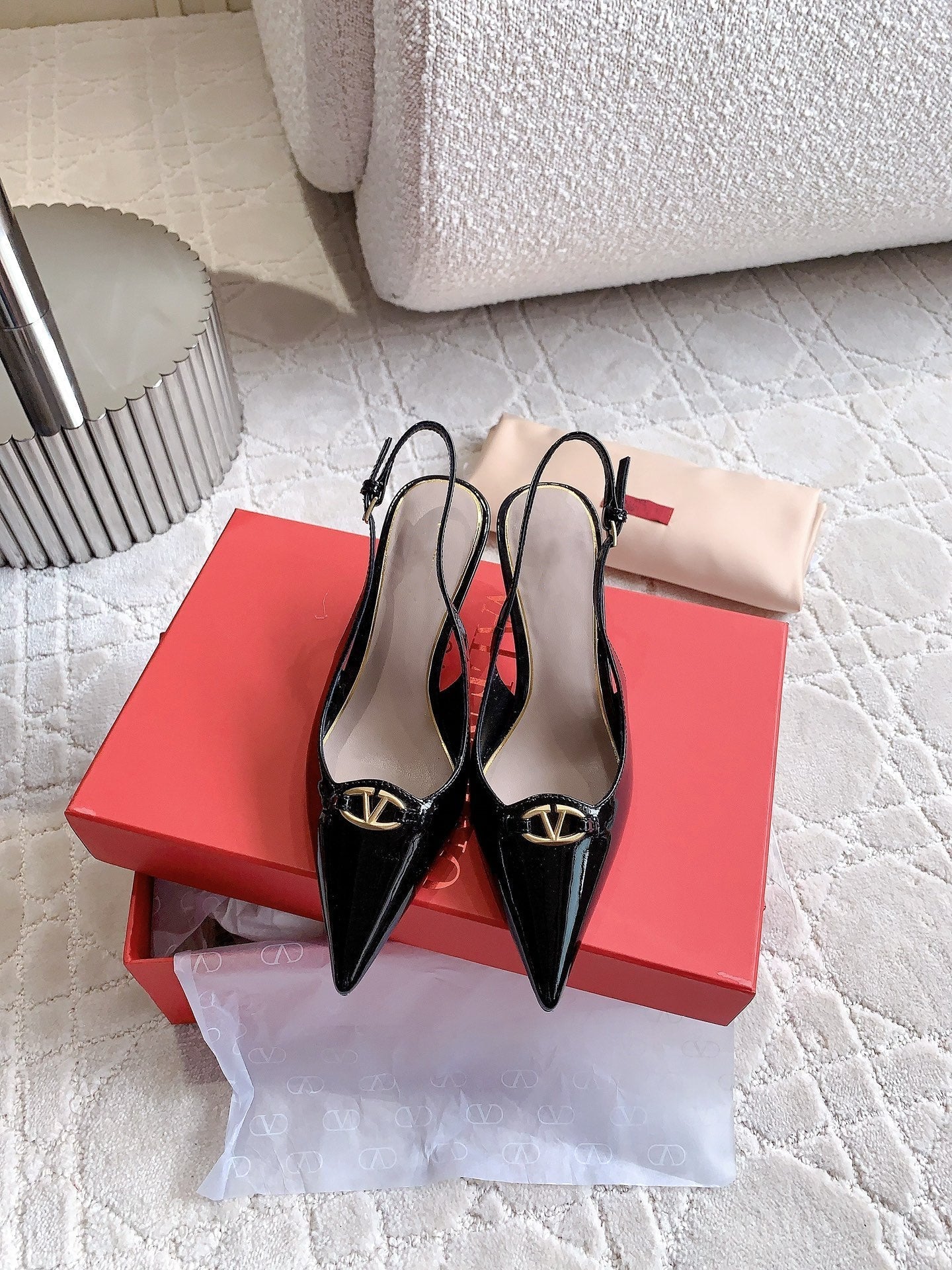 Vlogo Slingback Pump 65MM Shiny Black