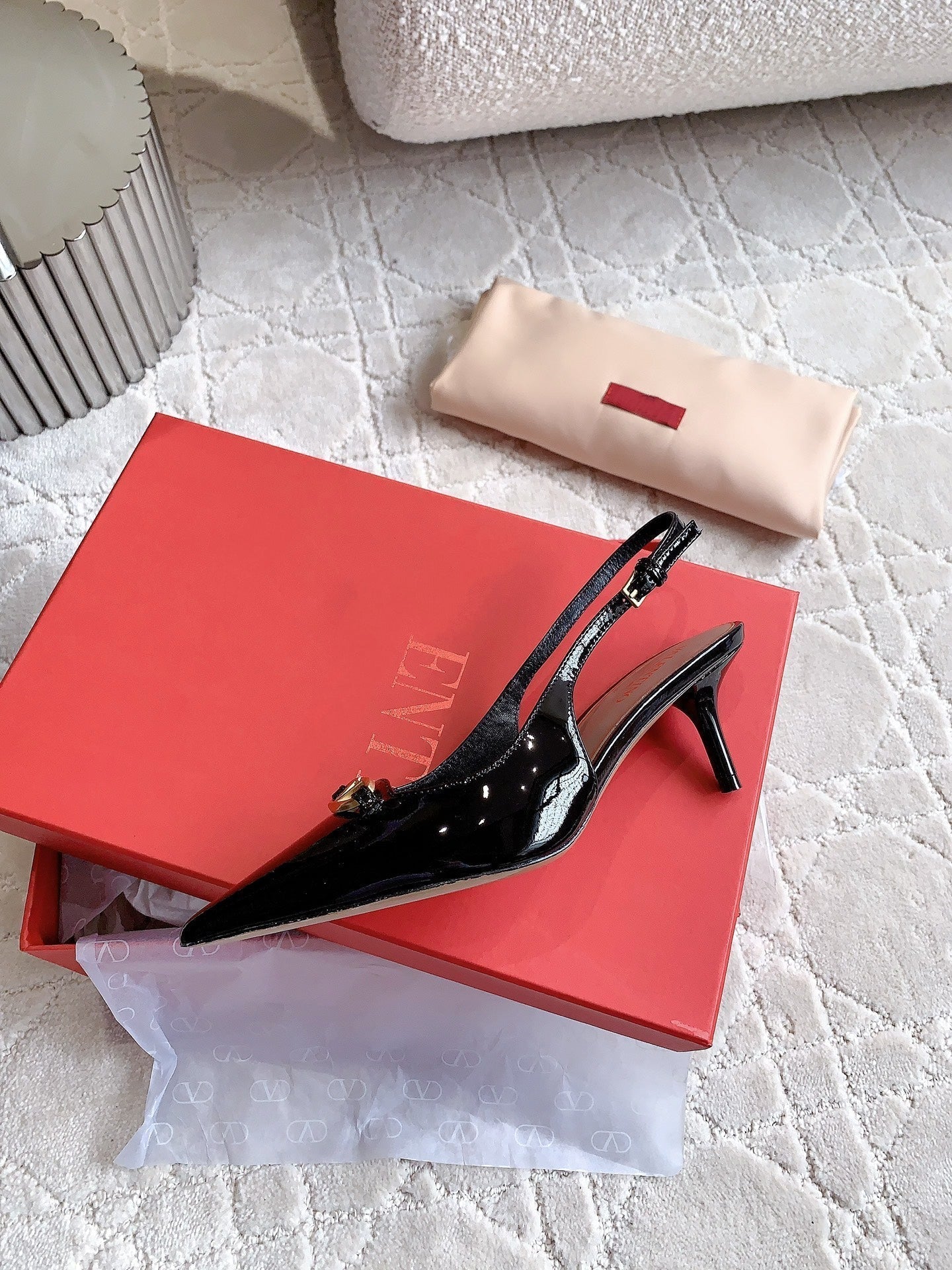 Vlogo Slingback Pump 65MM Shiny Black