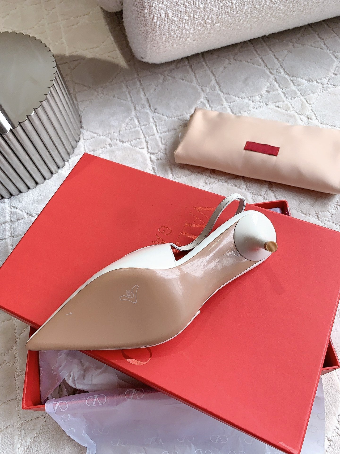 Vlogo Slingback Pump 65MM Shiny White