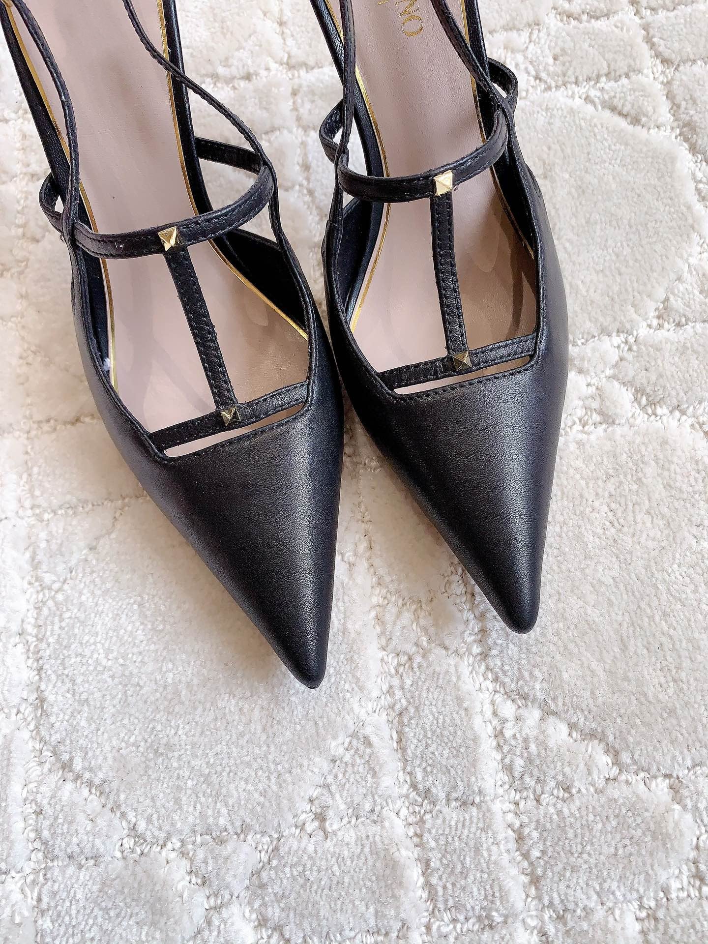 2 Rockstud Slingback 90mm Matte Black