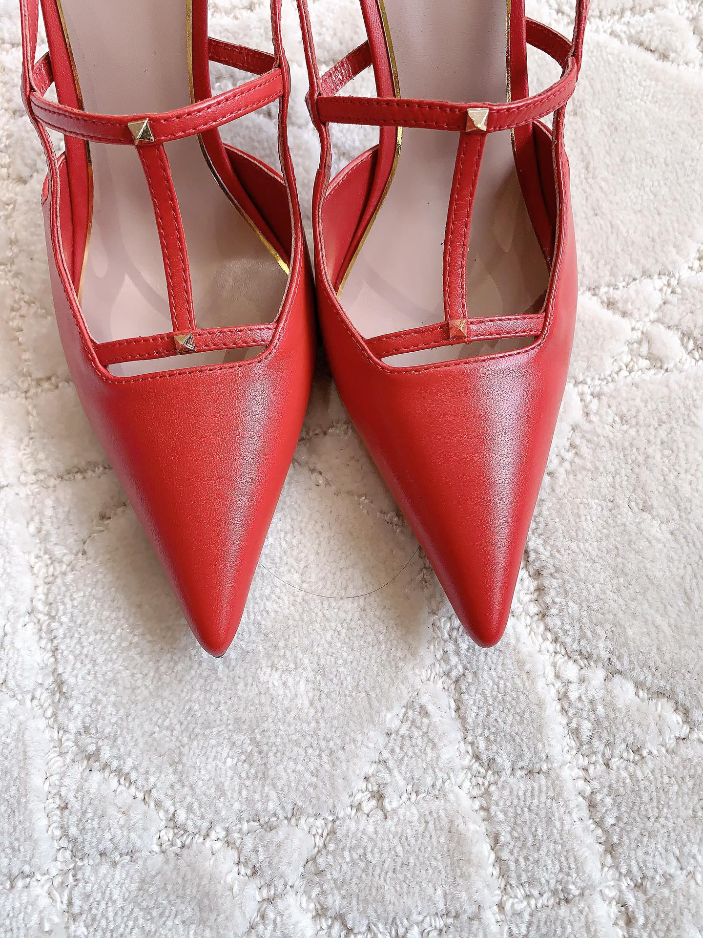 2 Rockstud Slingback 90mm Matte Red