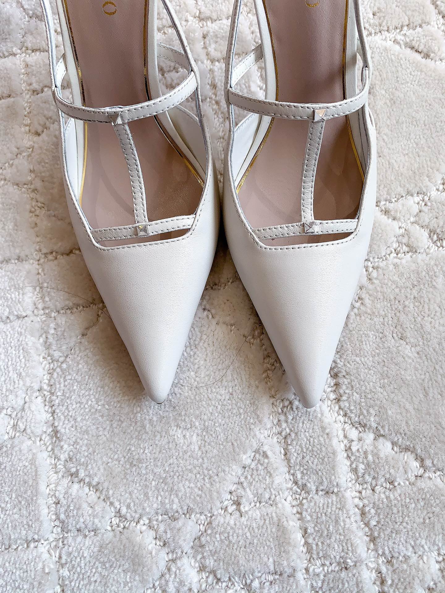 2 Rockstud Slingback 90mm Matte White