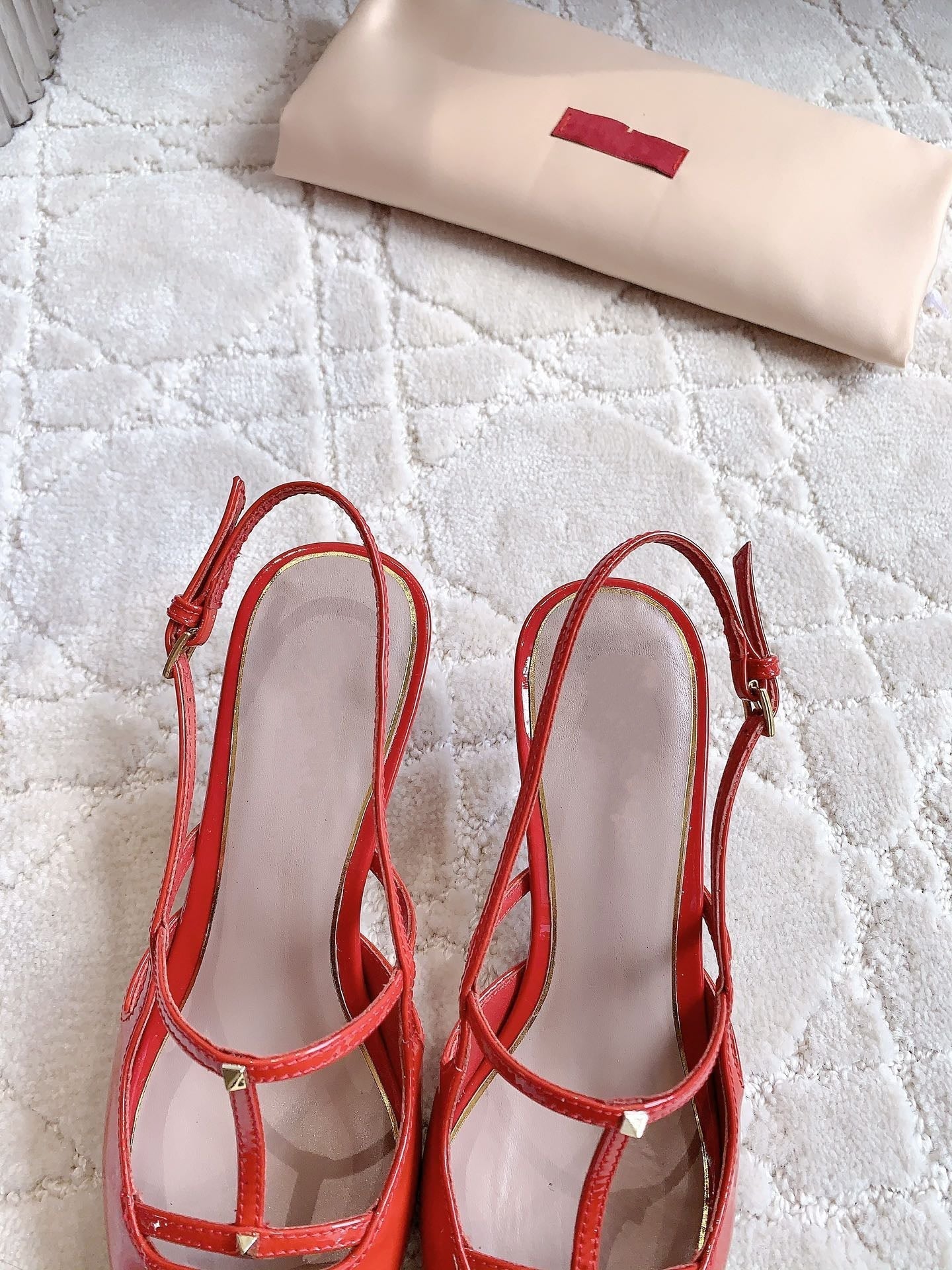 2 Rockstud Slingback 65mm Shiny Red