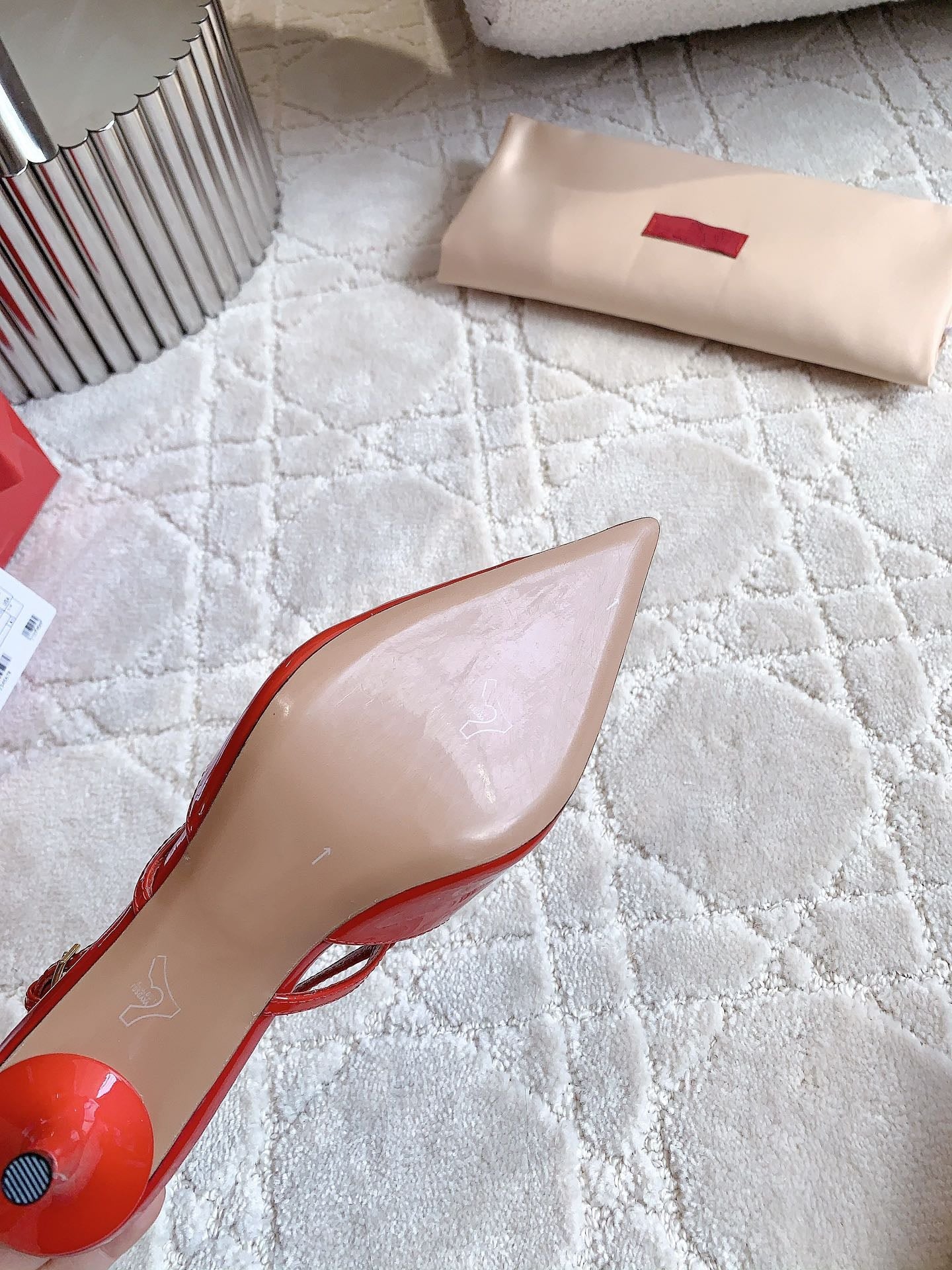 2 Rockstud Slingback 65mm Shiny Red