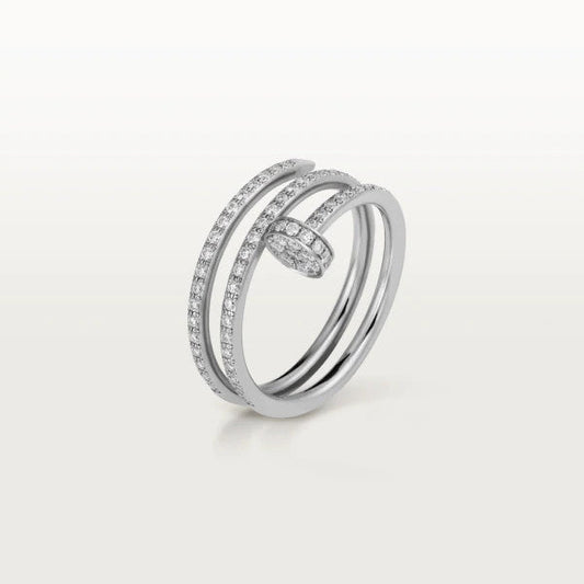 JUSTE RING 1.8MM SILVER DOUBLE ROW DIAMONDS