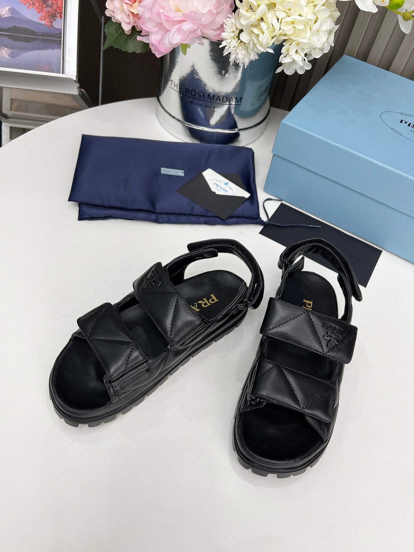 pra dad sandal black calfskin