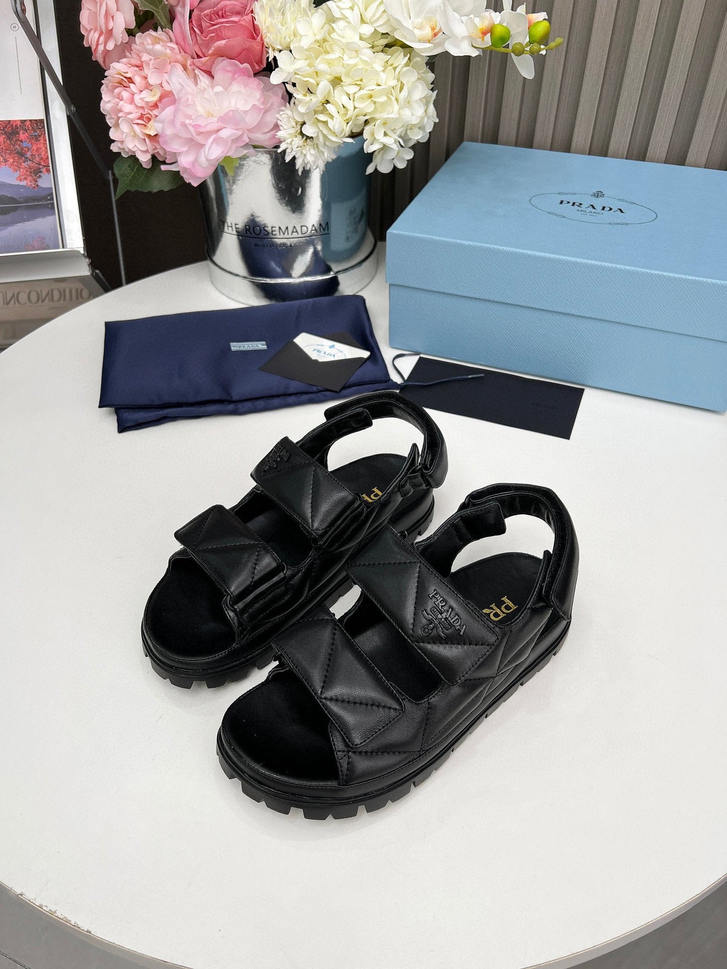 pra dad sandal black calfskin